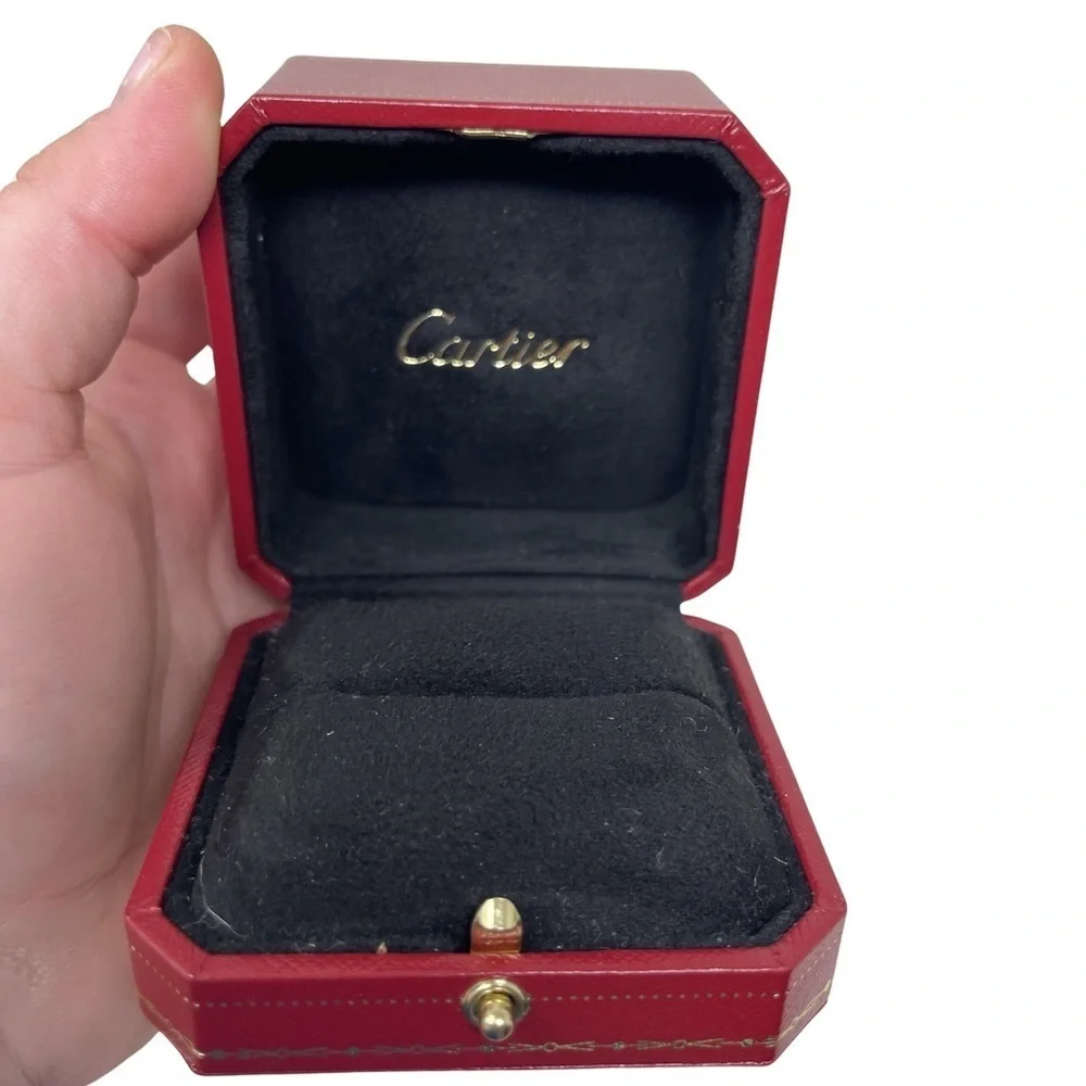Cartier red gold ring empty box 3x3